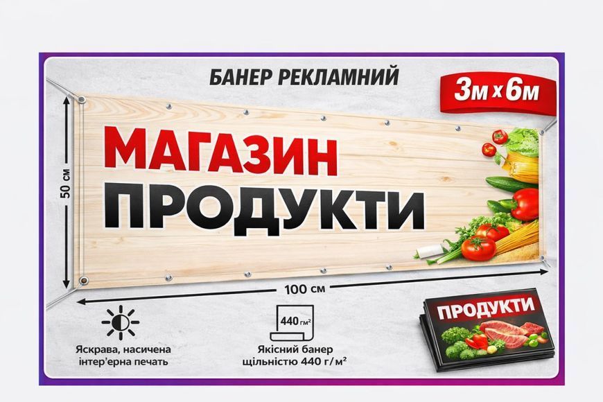 Рекламний банер для піцерії, кафе, ресторану, Barbershop . Друк банера. Зовнішня реклама на фасад.  Банер на вхід. Дизайн. BR-01010 фото