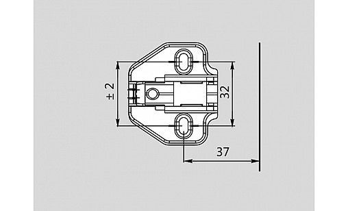 ДТС Зворотня планка Н=0 до завіси С85 89H00AQ SNAP-ON Артикул: 65643 фото